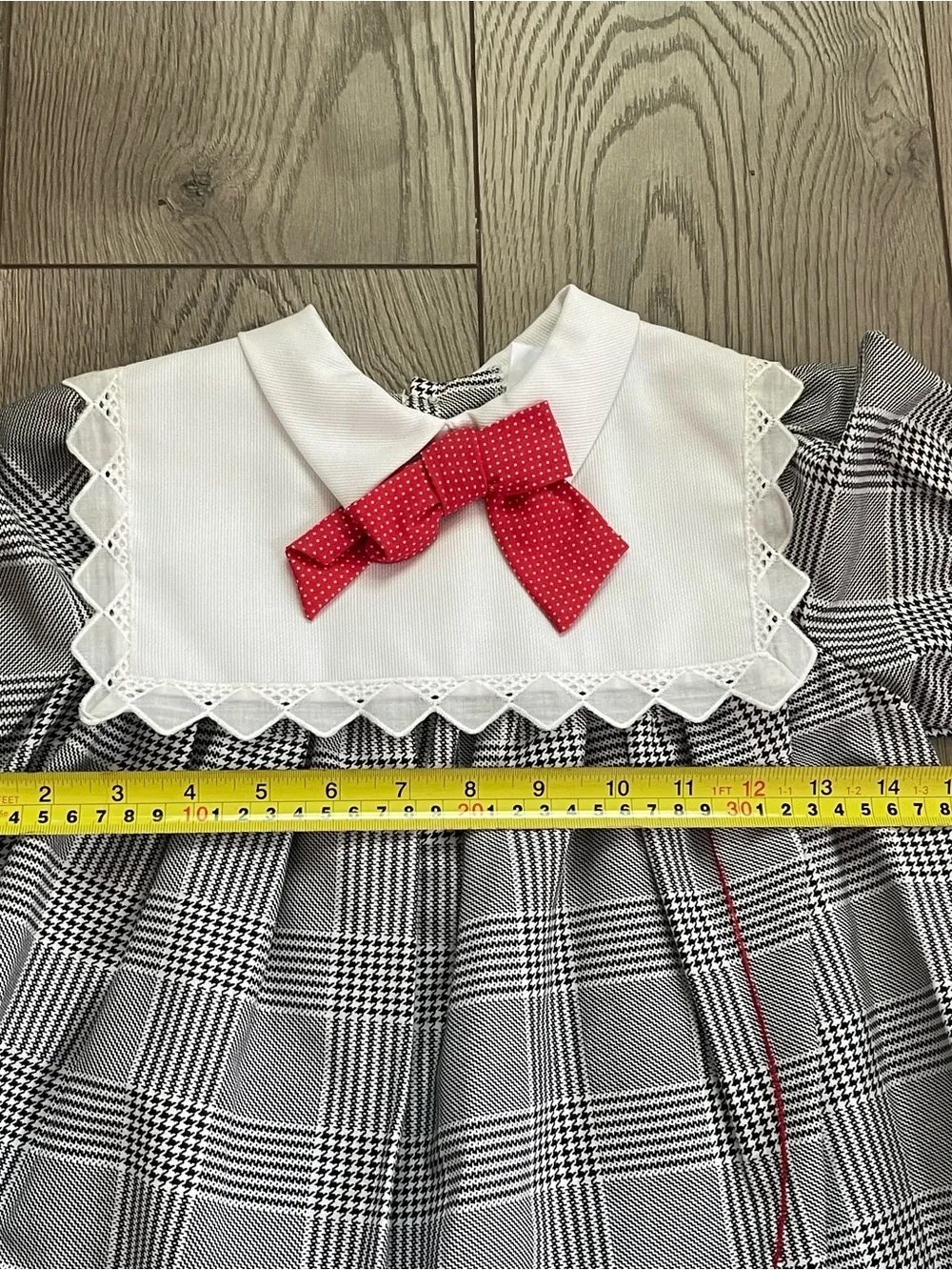 NWT Vintage Bonnie Jean Scottie Scotty Dog Leash Girls 6 Plaid Dress